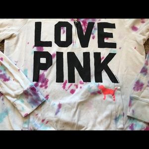 Large VS Pink 1/4 Zip Pullover Tie Dye